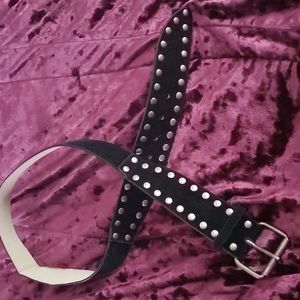 Black Velvet Studded Belt M